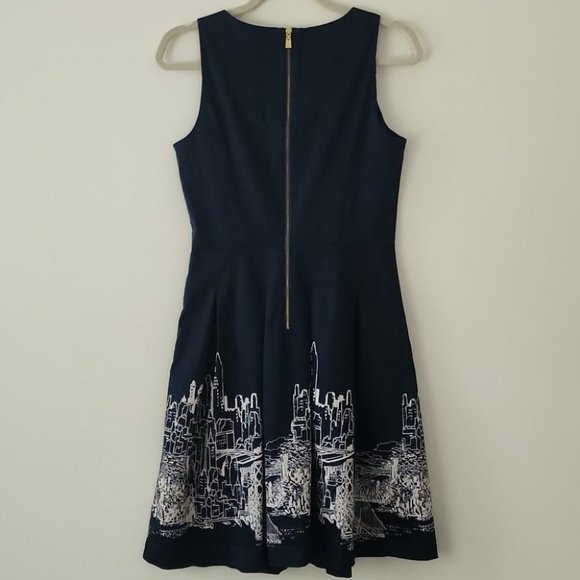 Tommy Hilfiger Navy NYC City Skiline Fit and Flare Sleeveless Mini Dress 4 (21) - Picture 8 of 11
